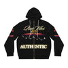 Rich Vibes Authentic Triple Golden Skull City Skyline 1.5 - Men's Full-Zip Hoodie (AOP) Black
