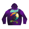 Rich Vibes RR Volt Purple Tropical Beach Bird 1.5 - Men's Full-Zip Hoodie (AOP)