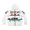 Rich Vibes Authentic Black Bird City Skyline 1.5 - Men's Full-Zip Hoodie (AOP) White