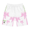 Rich Vibes Purple Tropical Pink Palm Tree Beach Chill Vibes 1.0 - Men's Board Shorts (AOP)