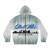 Rich Vibes Authentic RV Denim Blue City Skyline - Men's Full-Zip Hoodie (AOP)
