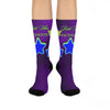 Rich Vibes Authentic Volt Blue Stars - Cushioned Crew Socks (Violet)