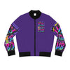 THIS MOM IS THE BOMB - 90s Retro - Women's Purple Bomber Jacket (AOP)