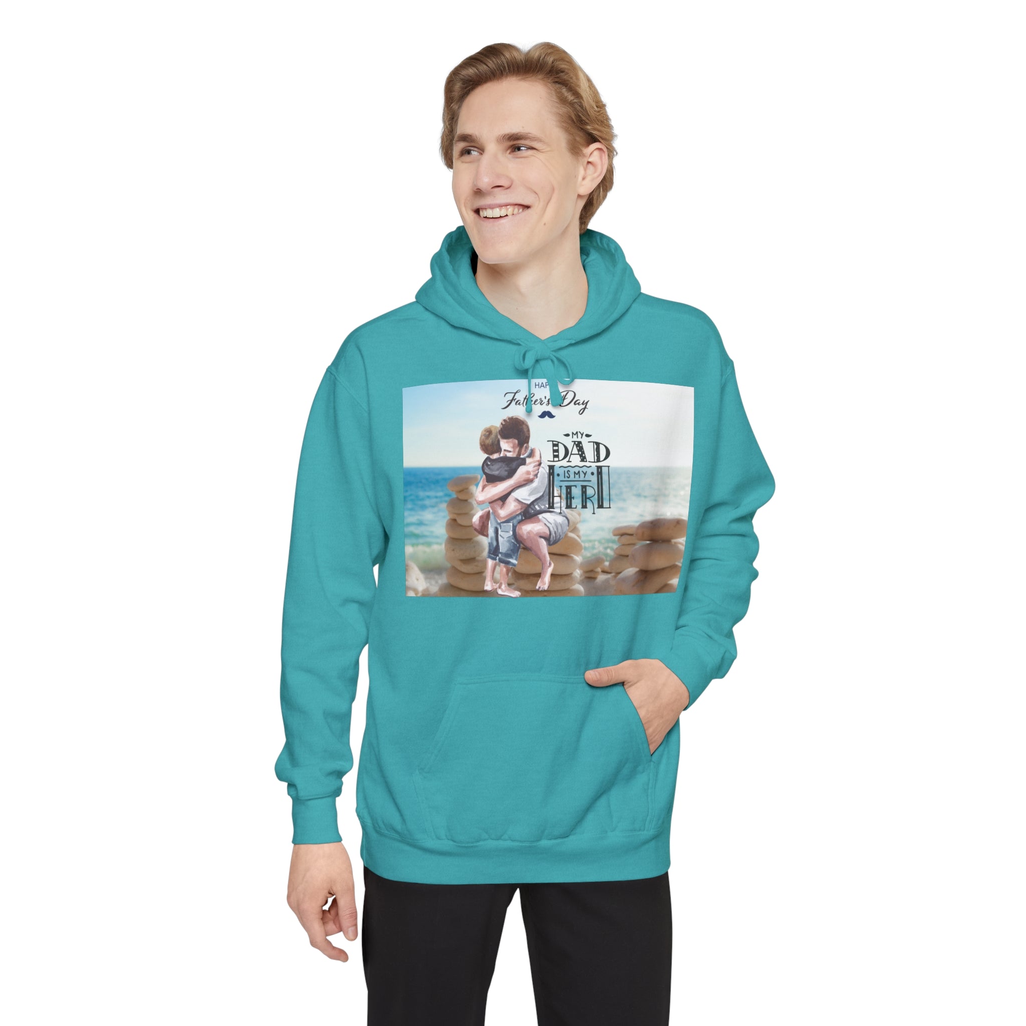 A Father's Heart Father's Day Seafoam - Garment-Dyed Hoodie