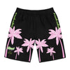 Rich Vibes Black Volt Tropical Pink Palm Tree Beach Chill Vibes 1.0 - Men's Board Shorts (AOP)