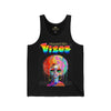 Vineyard Vibe Vibes Multi Colored Afro Water Color paint - Unisex Jersey Tank