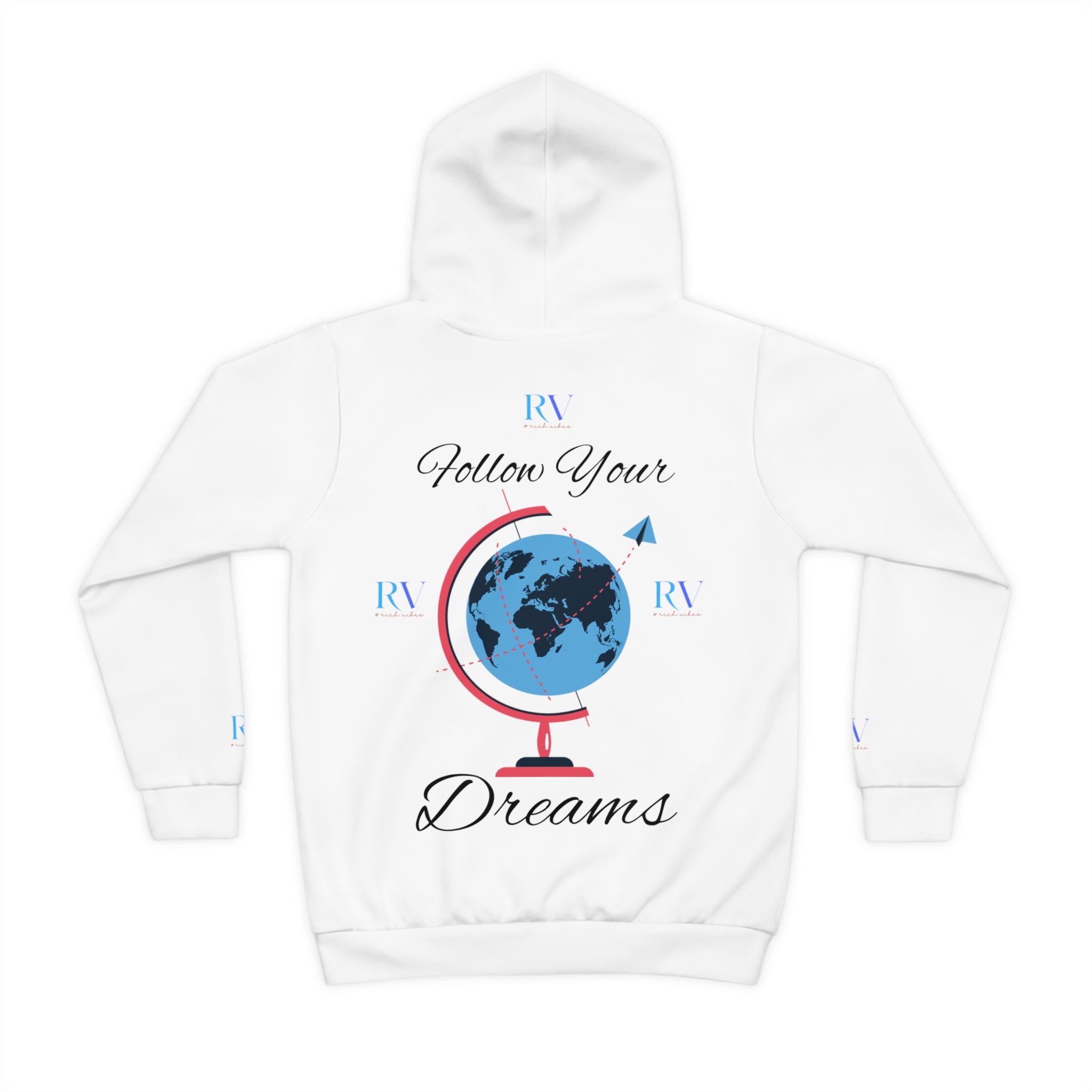 Rich Vibes Follow Your Dreams White RV WaterFall -  Children's Hoodie (AOP)