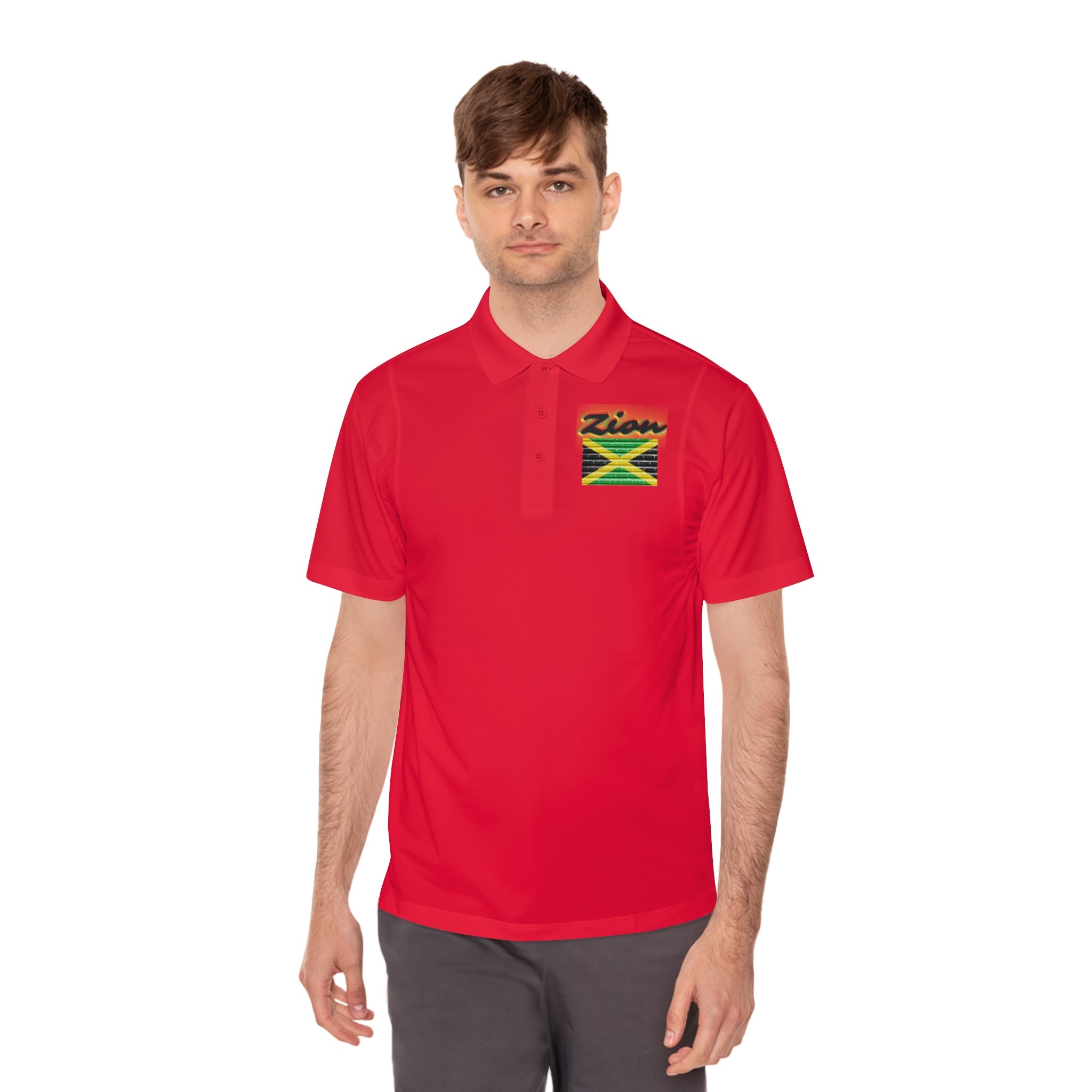 Rich Vibes Zion Lion Of Judah Jamaica Flag - Men's Sport Polo Shirt