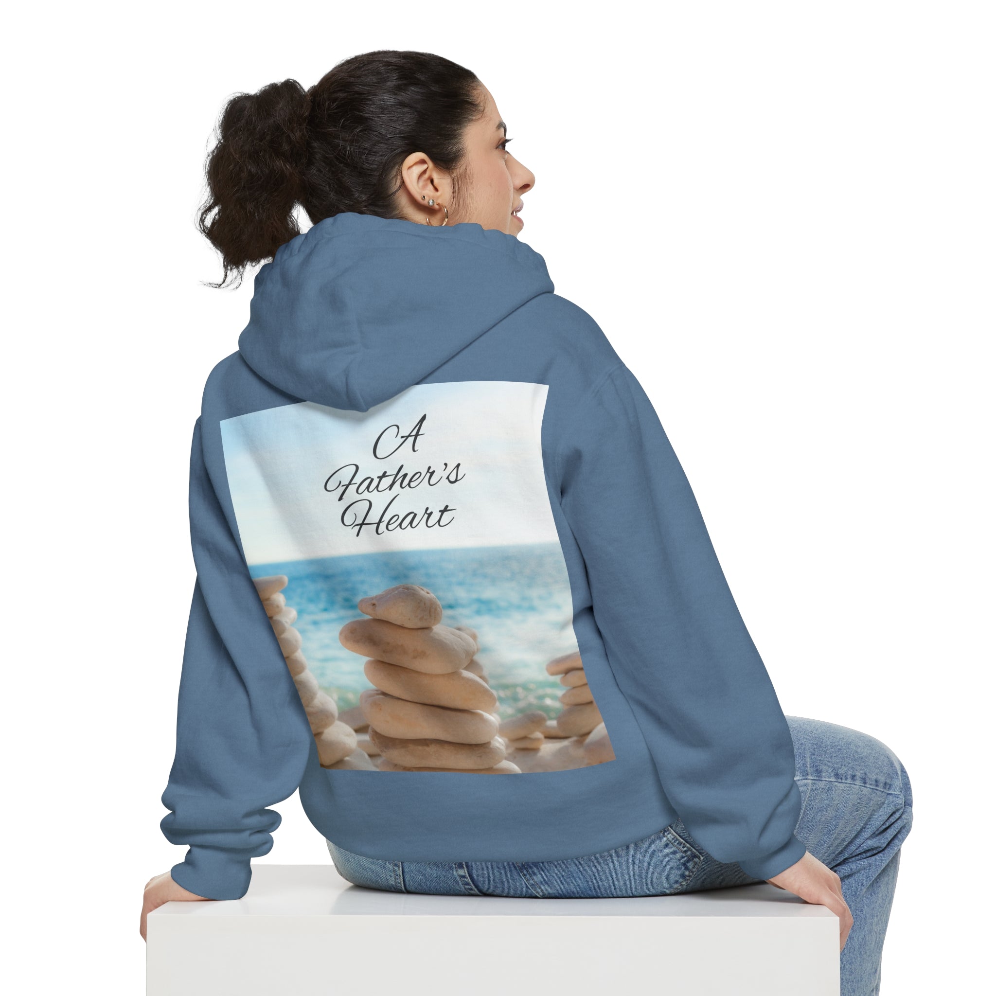 A Father's Heart Father's Day Blue Jean - Garment-Dyed Hoodie