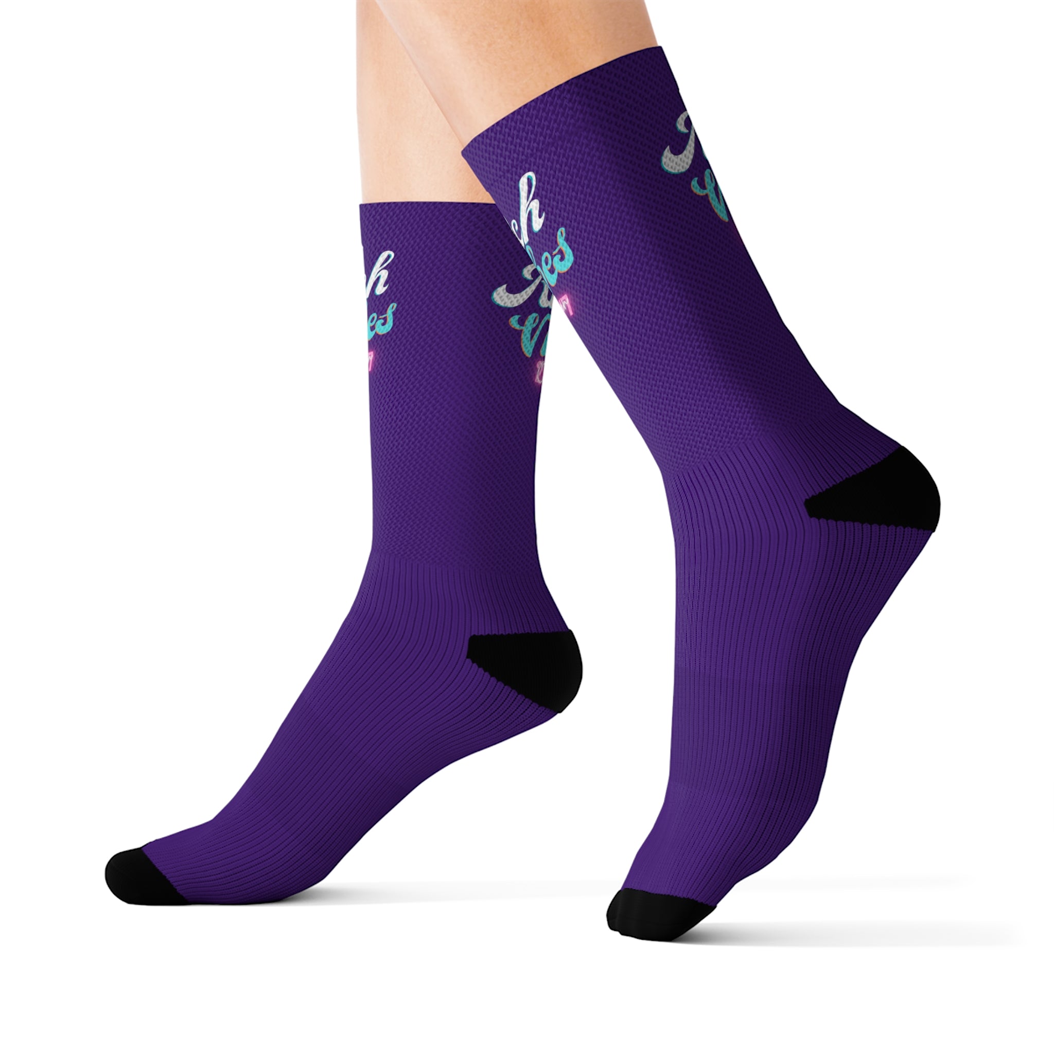 Rich Vibes Miami Colorway Purple - Sublimation Socks