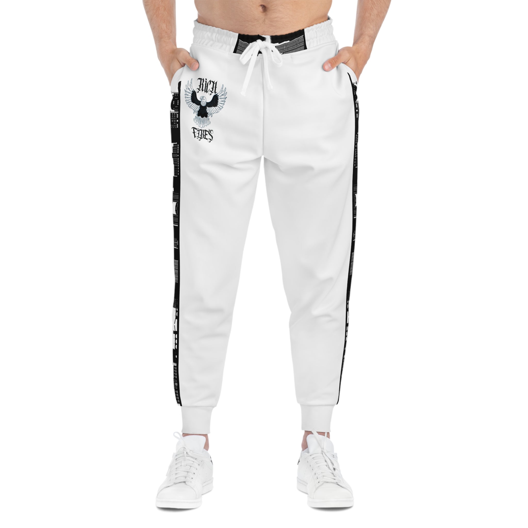 Rich Vibes Black Bald Eagle - Athletic Joggers (AOP)