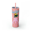 Rich Drip Tropical Pink Palm Tree - Skinny Tumbler with Straw, 20oz