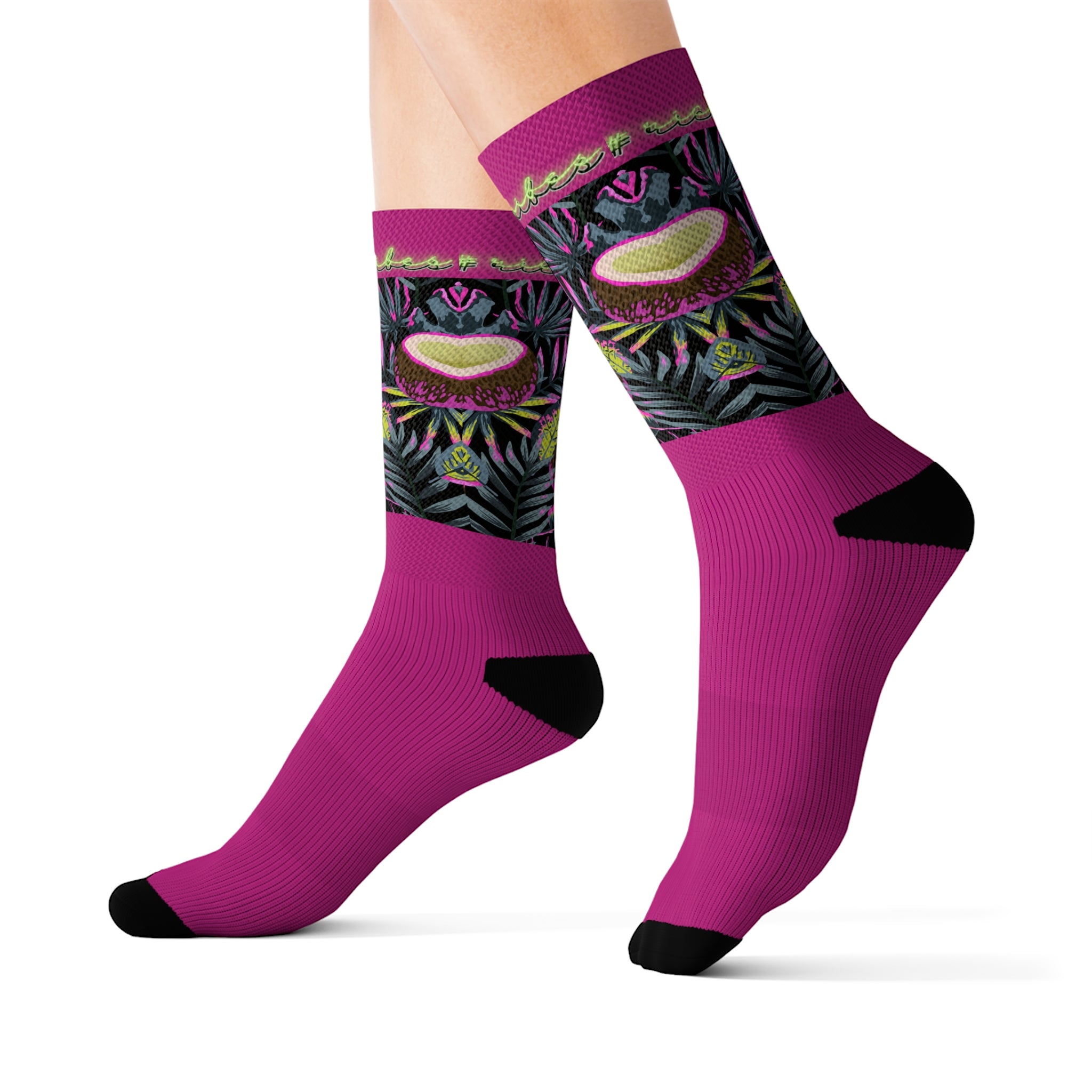 Rich Vibes Volt Tropical Coconut Pink - Sublimation Socks