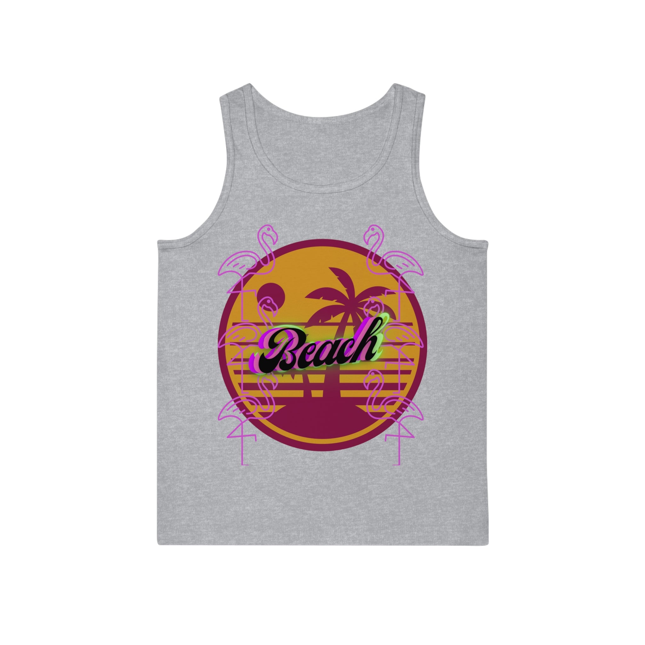 Beach Flamingo Sunset Softstyle™ Tank Top
