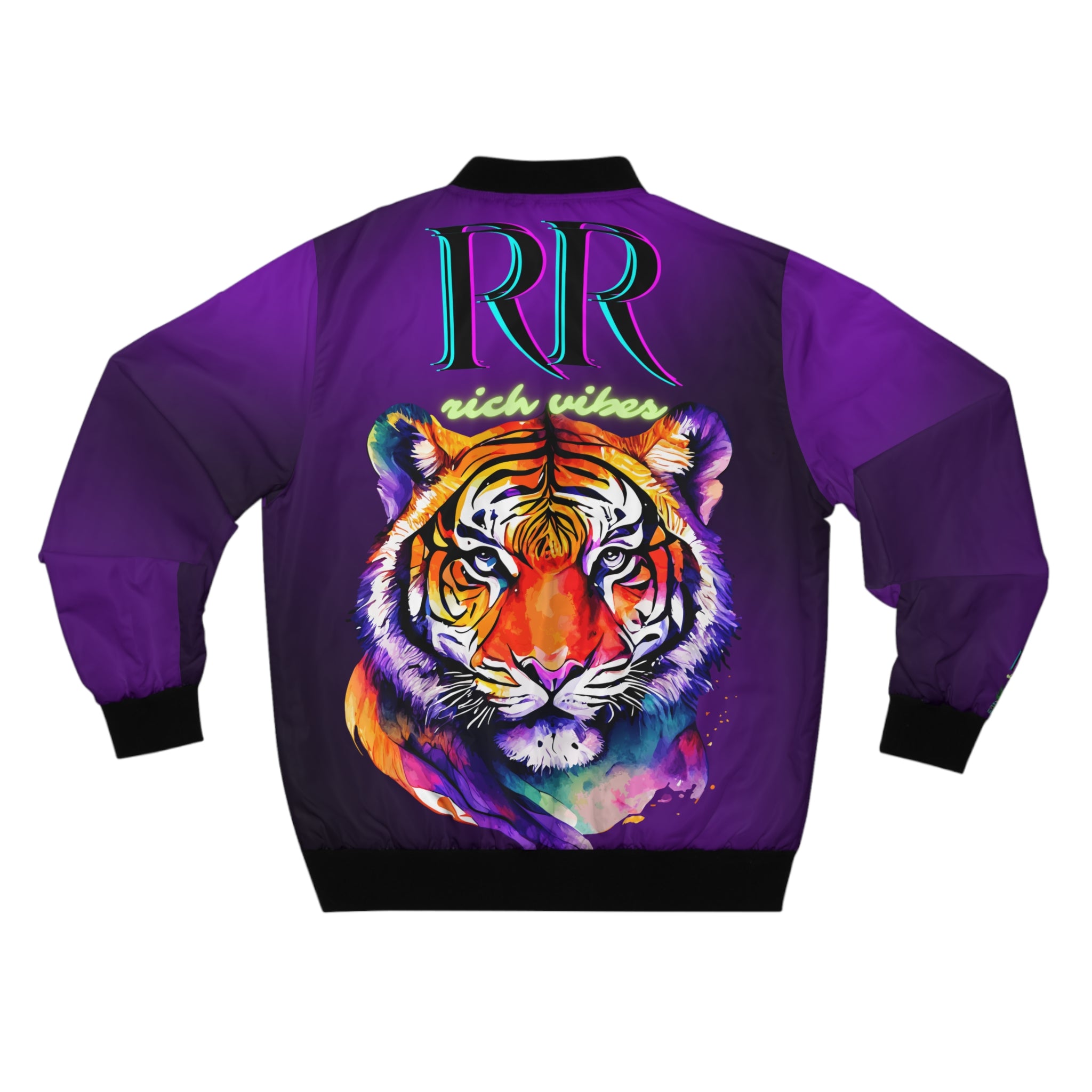 Rich Vibes Volt RR Purple Tropical Jungle Tiger - Men's Bomber Jacket (AOP)