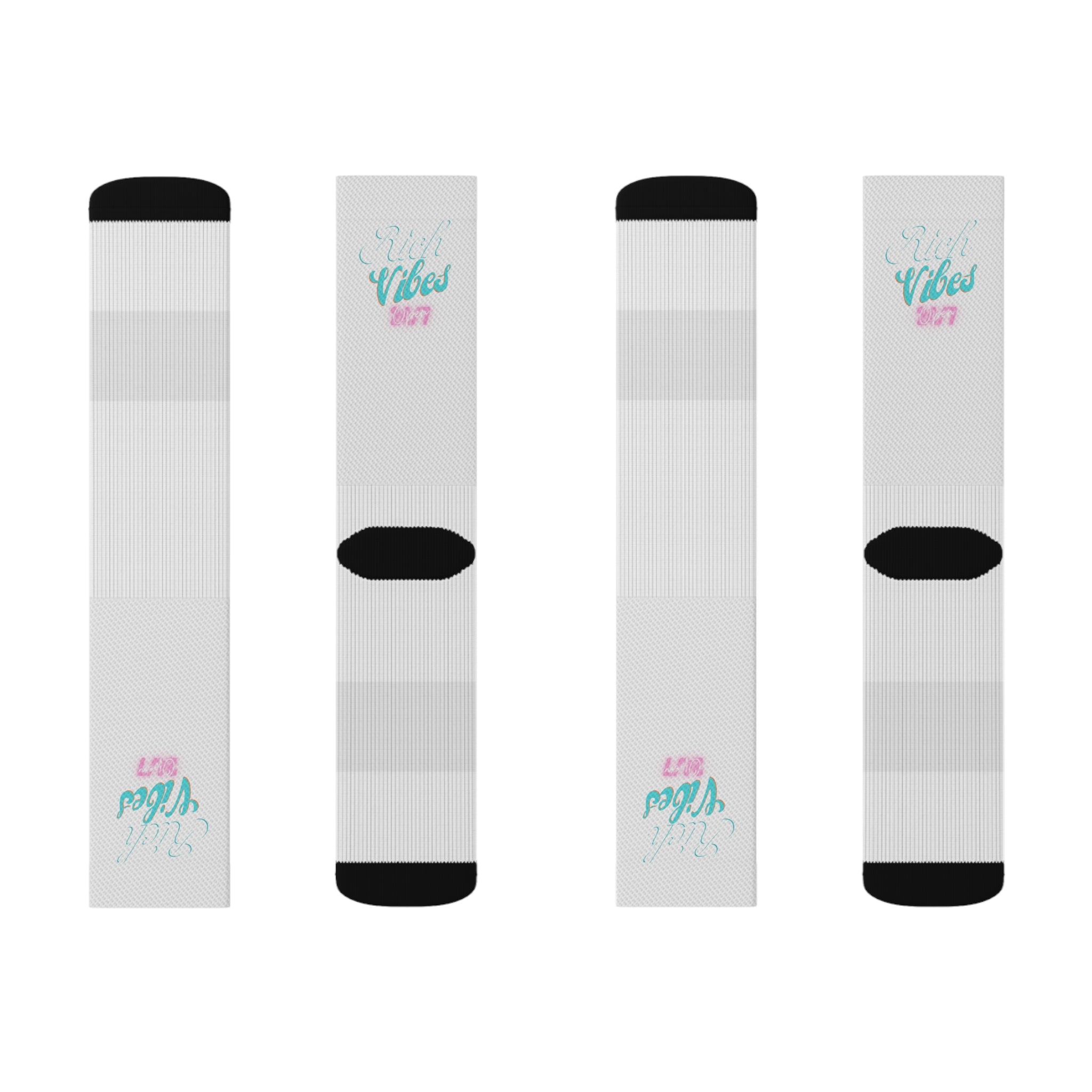 Rich Vibes Miami Colorway White - Sublimation Socks