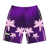 Rich Vibes Purple Tropical Pink Palm Tree Beach Chill Vibes 1.0 - Men's Board Shorts (AOP)