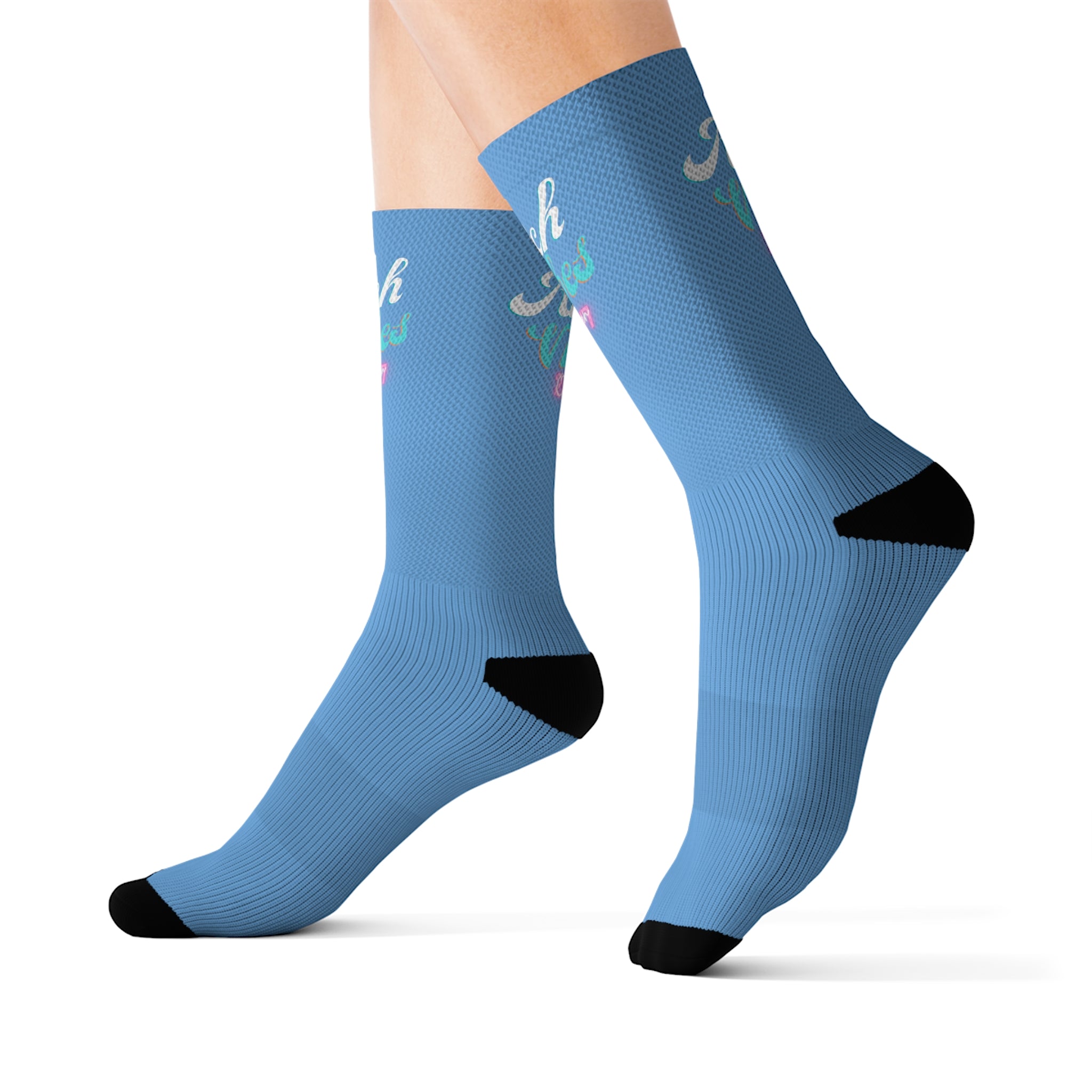 Rich Vibes Miami Colorway Light Blue - Sublimation Socks