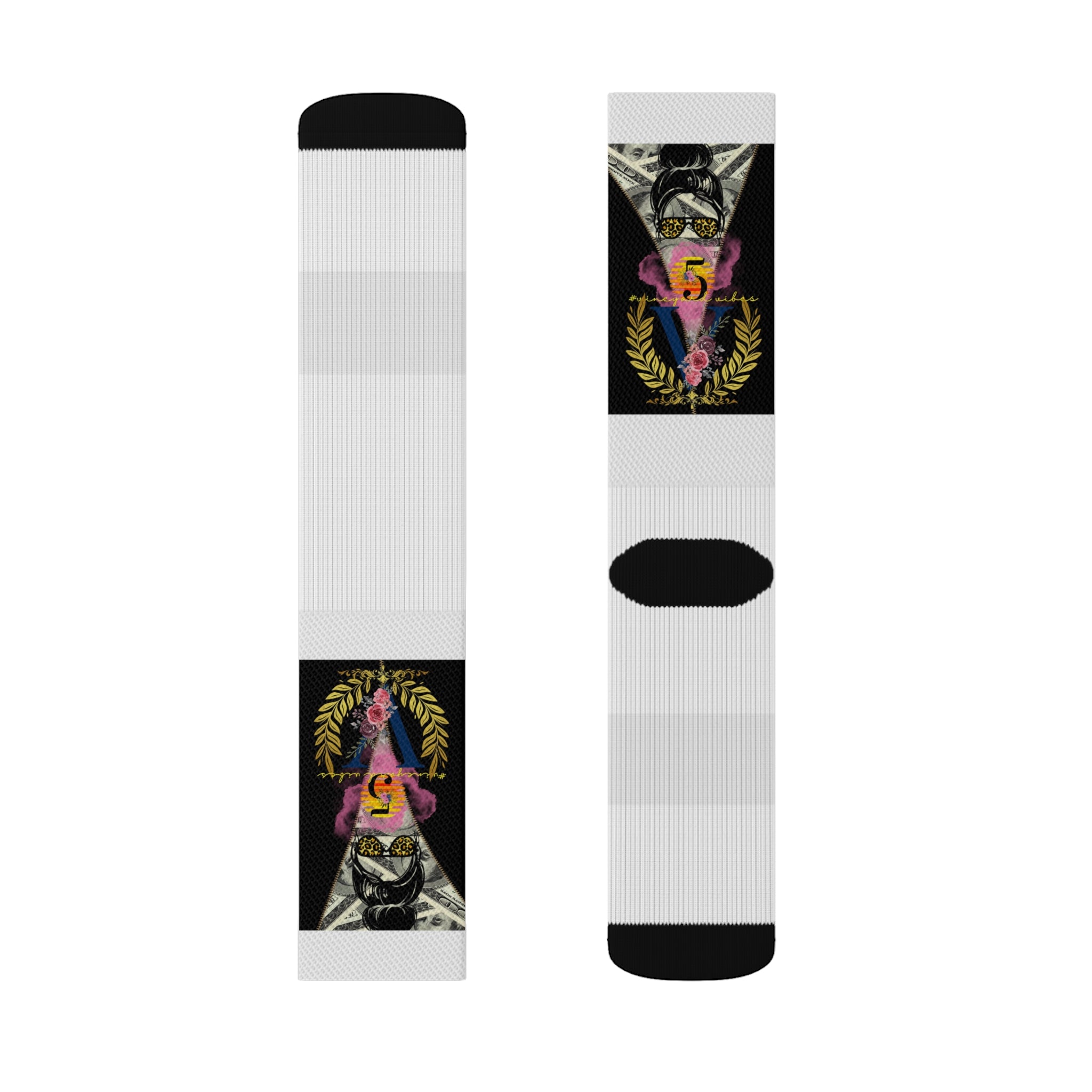 Vineyard Vibes V5 Vibes Colab White - Sublimation Socks