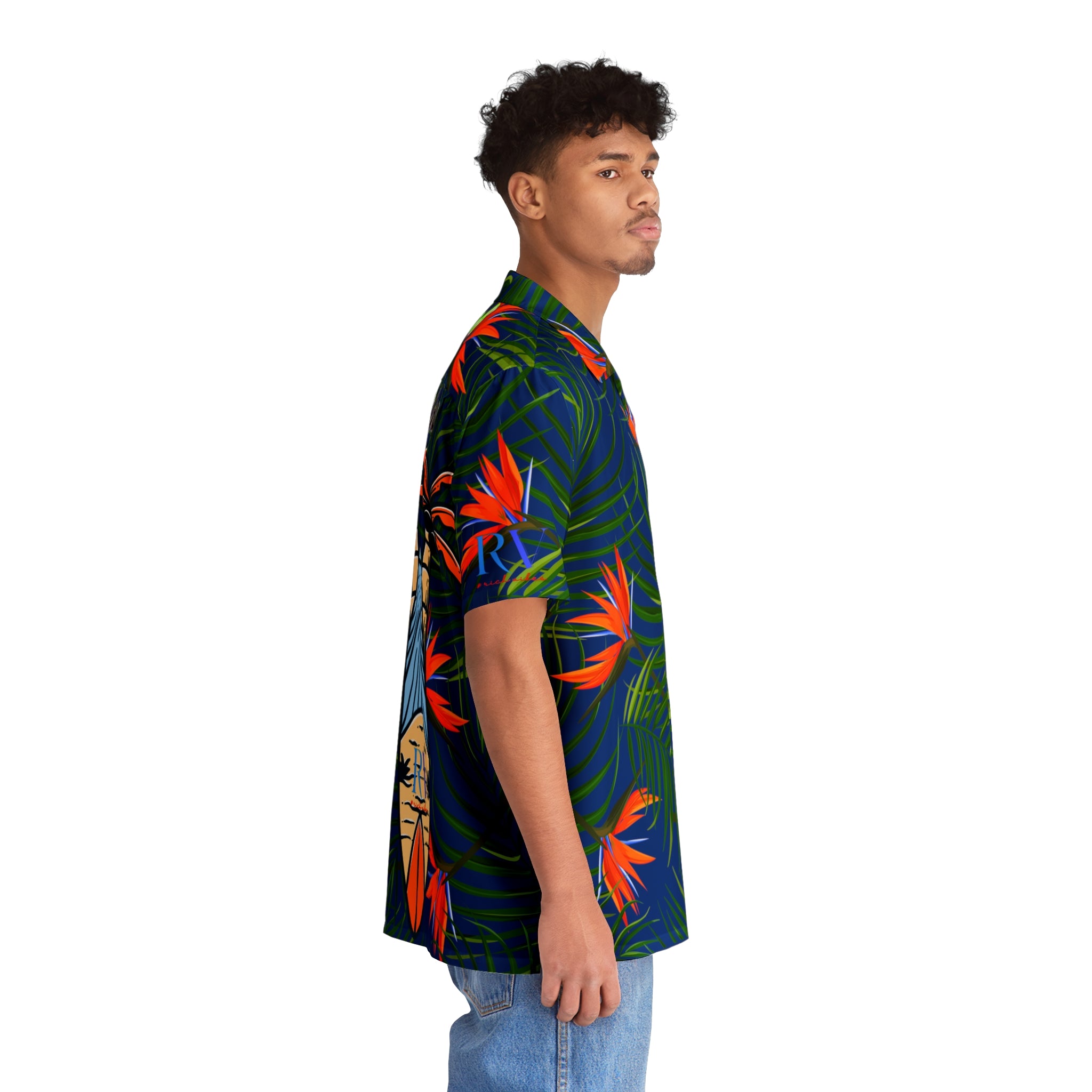 Rich Vibes Tropical RV Golfer's Love Chill Vibes - Men's Hawaiian Shirt (AOP)Florida Gator Blue
