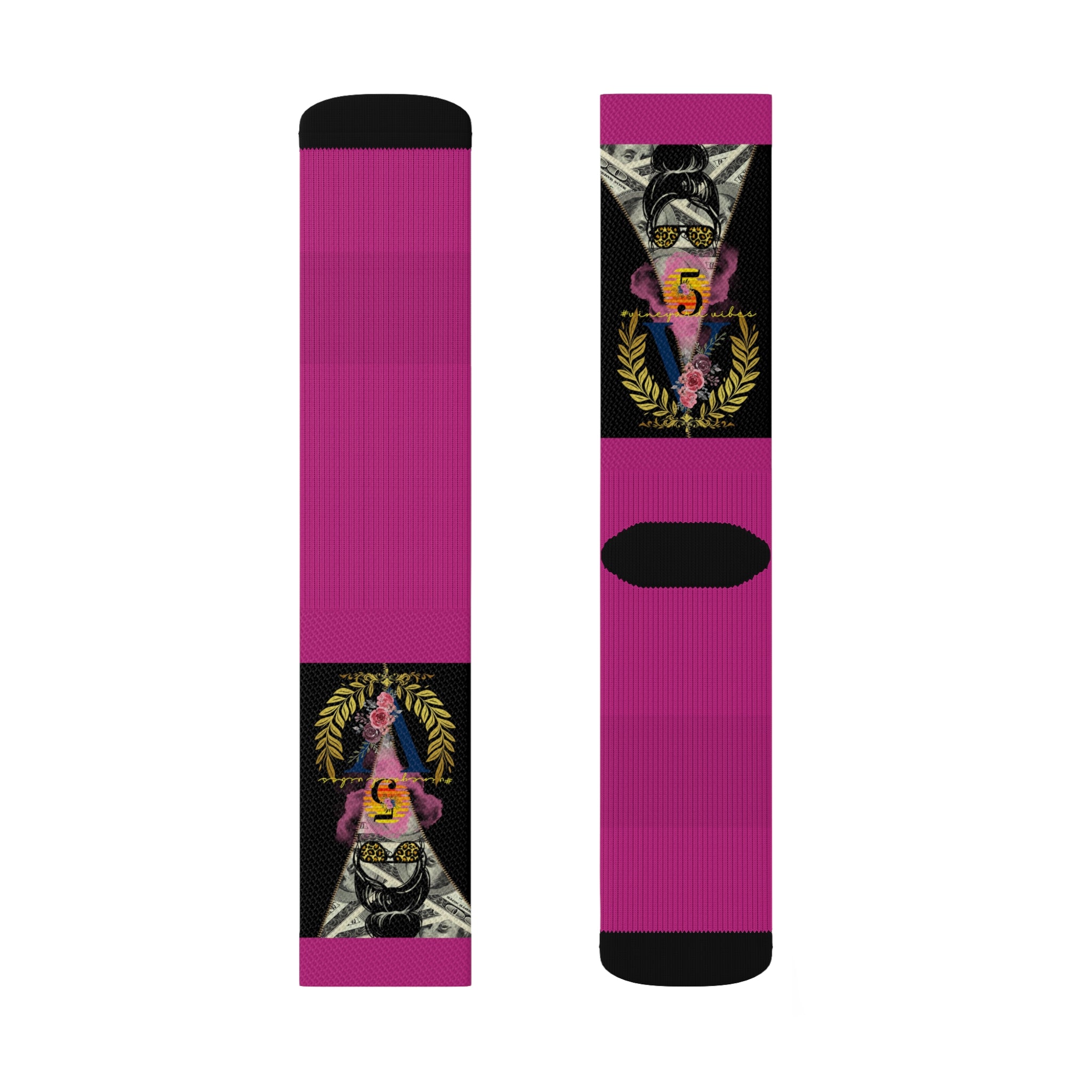 Vineyard Vibes V5 Vibes Colab Pink - Sublimation Socks