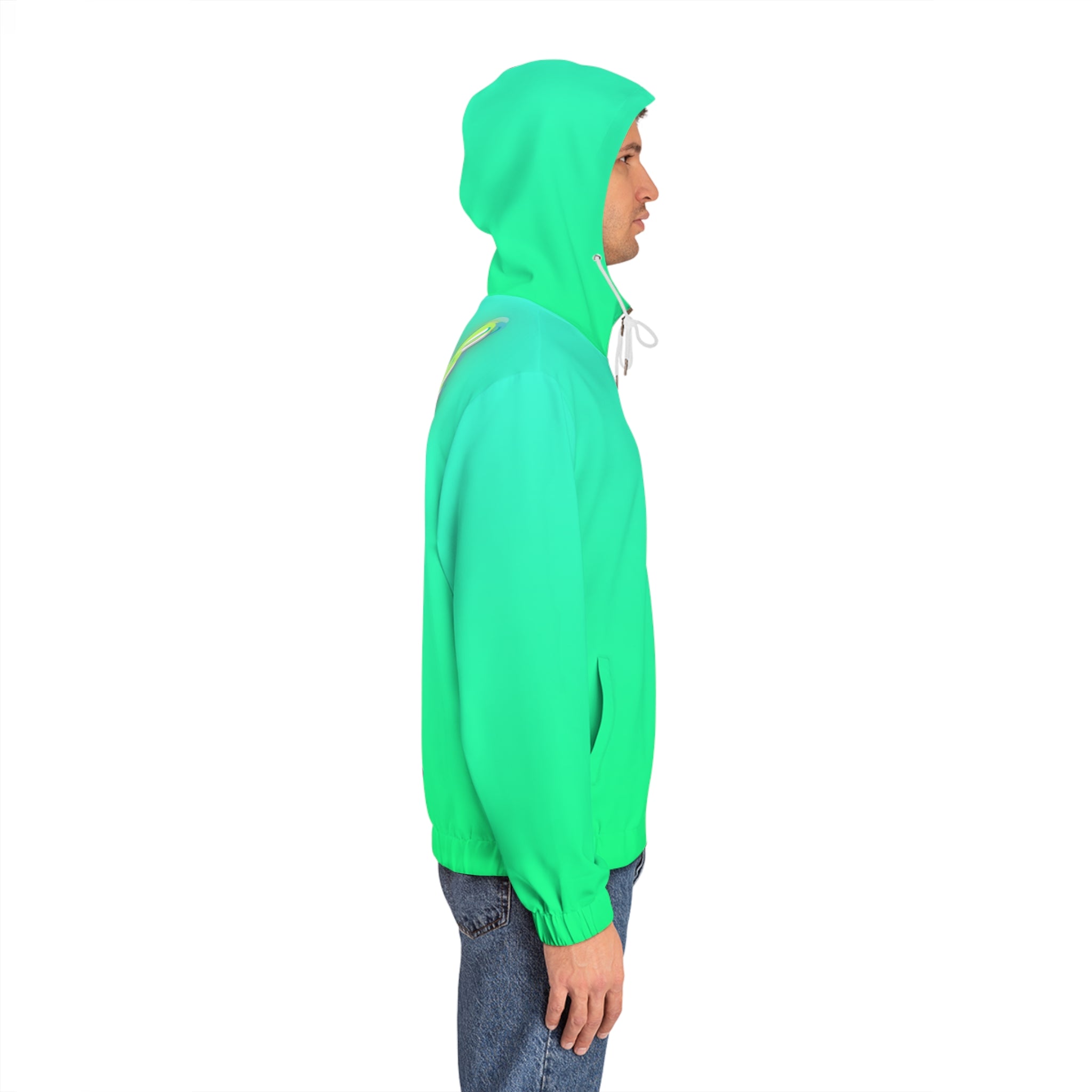 Rich Vibes RR Sea Green Tropical Beach Bird 1.5 - Men's Full-Zip Hoodie (AOP)