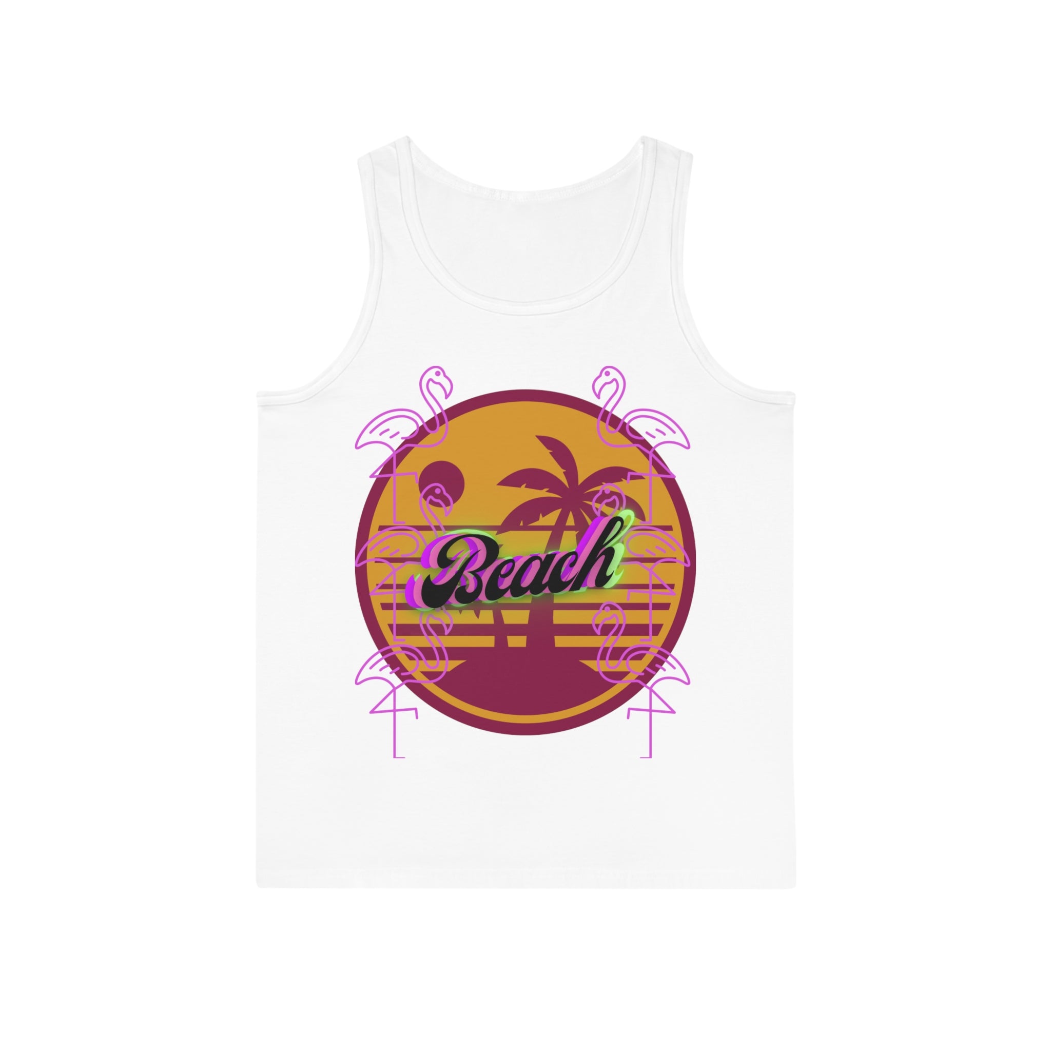 Beach Flamingo Sunset Softstyle™ Tank Top