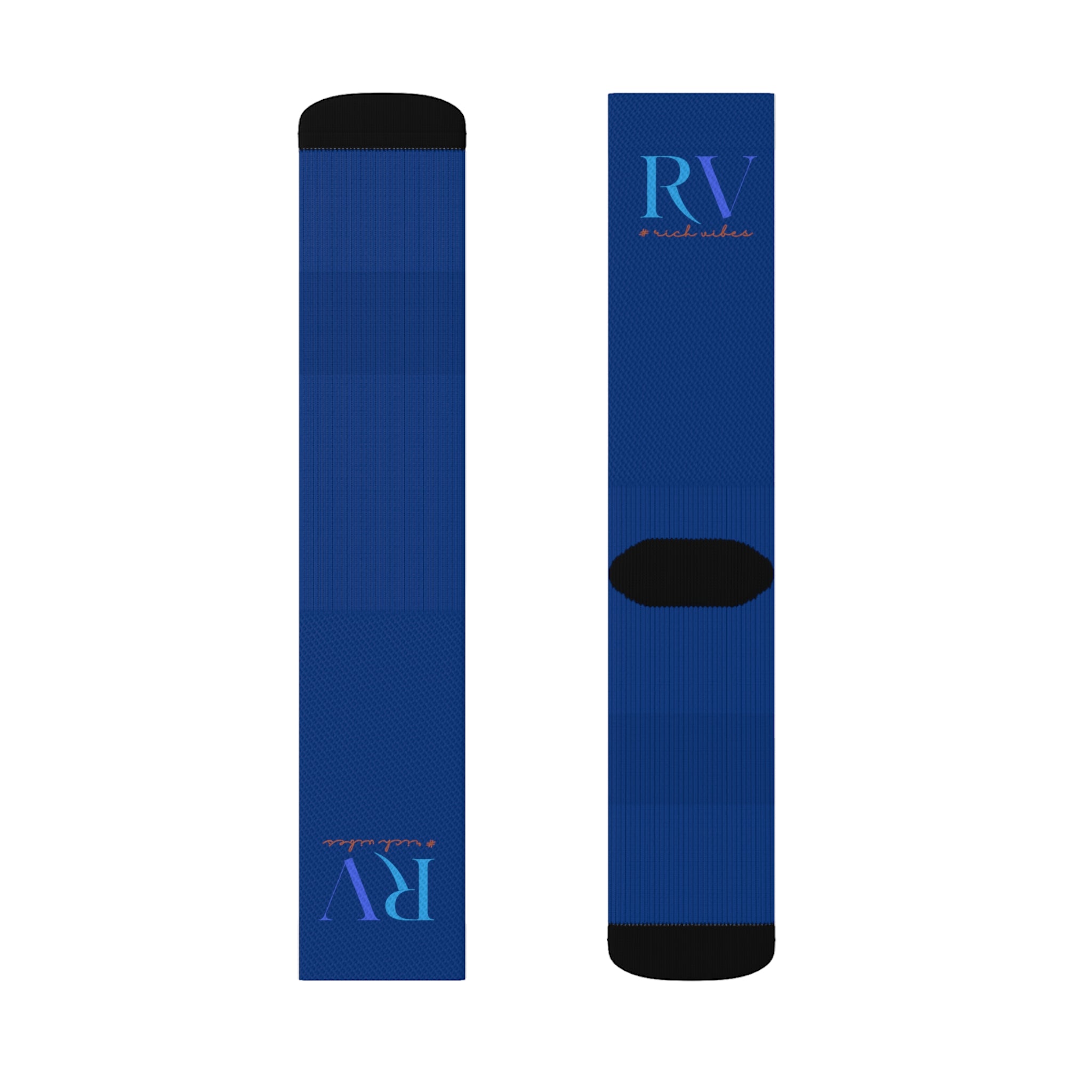 Rich Vibes RV Logo Dark Blue - Sublimation Socks