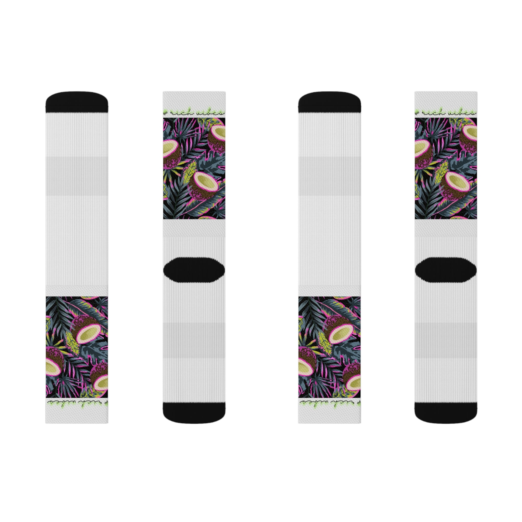Rich Vibes Volt Tropical Coconut White - Sublimation Socks