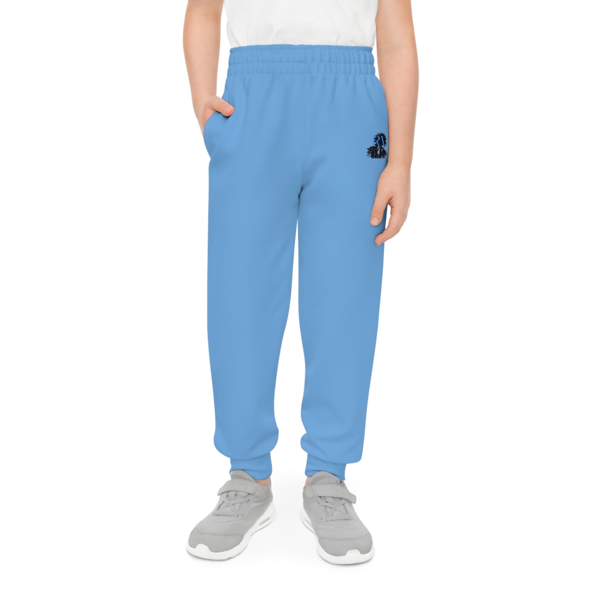 Rich Vibes RV Palm Tree Light Blue - Youth Joggers (AOP)