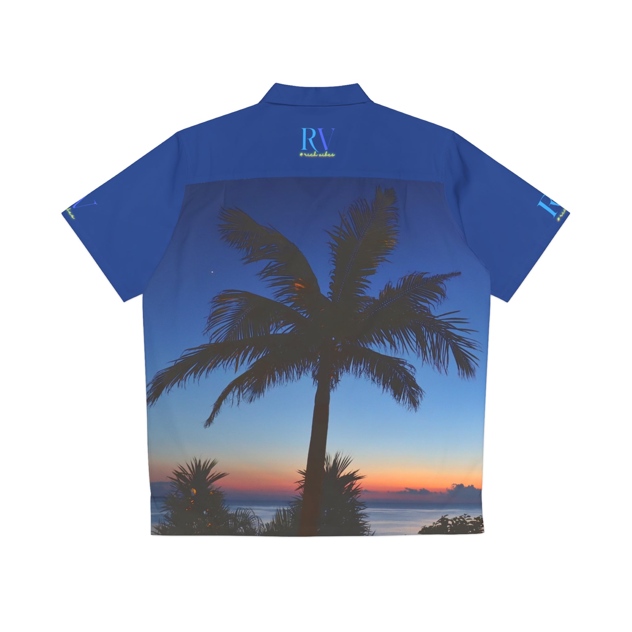 Rich Vibes Volt RV Okinawa Royal Blue Sunset 1.0 - Men's Hawaiian Shirt (AOP)Royal Blue