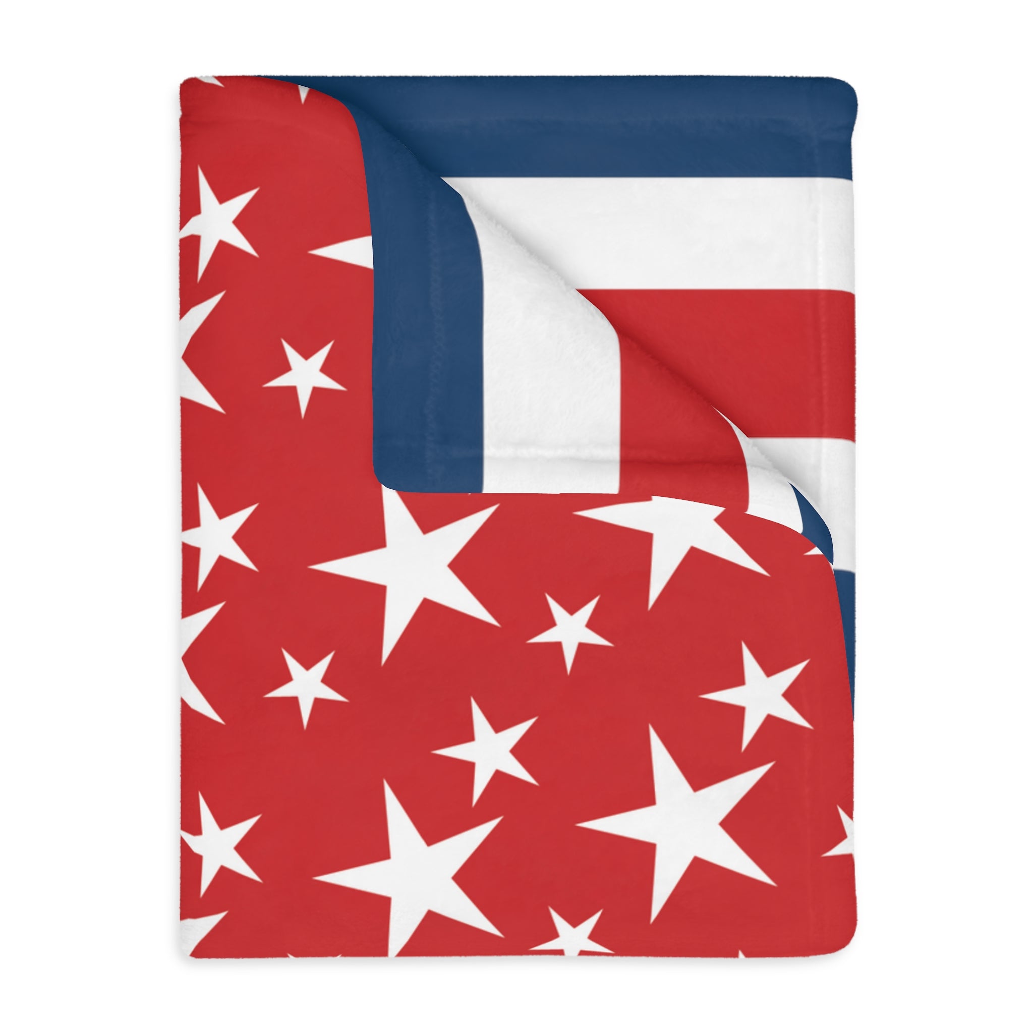Stars and Stripes Red Velveteen Minky Blanket - (Two-sided print)