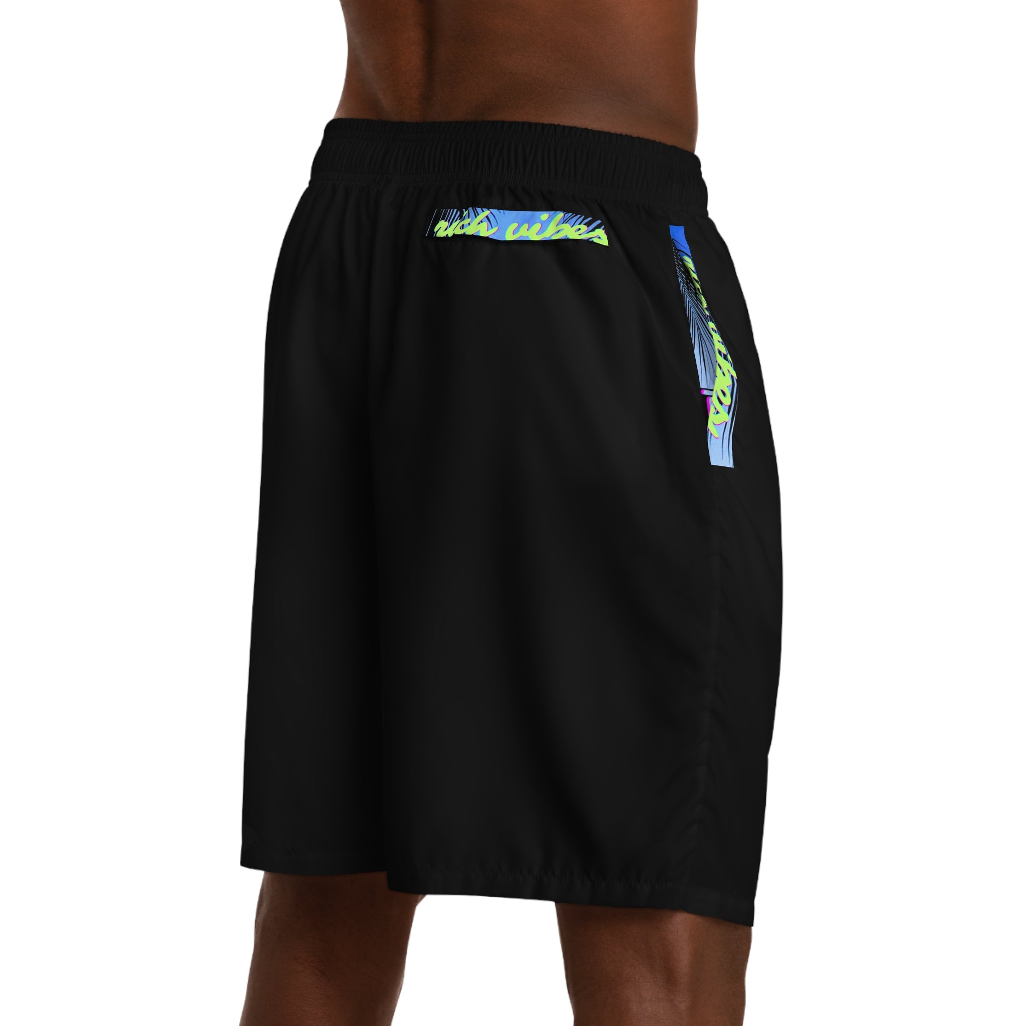 Rich Vibes Volt RR Blue Sky Stripe - Men's Jogger Shorts (AOP)Black