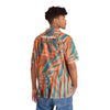 Rich Vibes Colorful Palm Tree Golfer Turquoise Peach Palm Tree 2.0 - Men's Hawaiian Shirt (AOP)