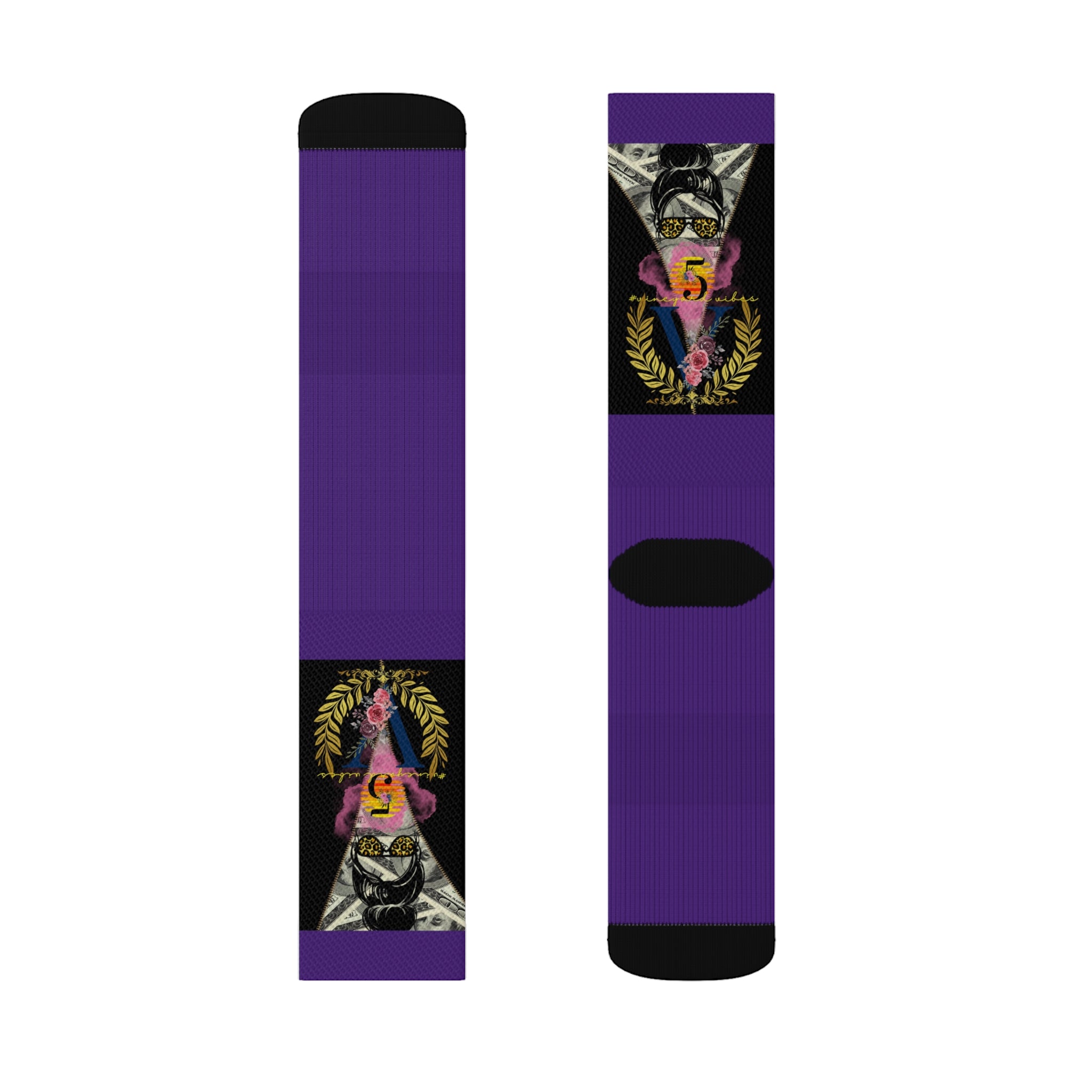 Vineyard Vibes V5 Vibes Colab Purple - Sublimation Socks