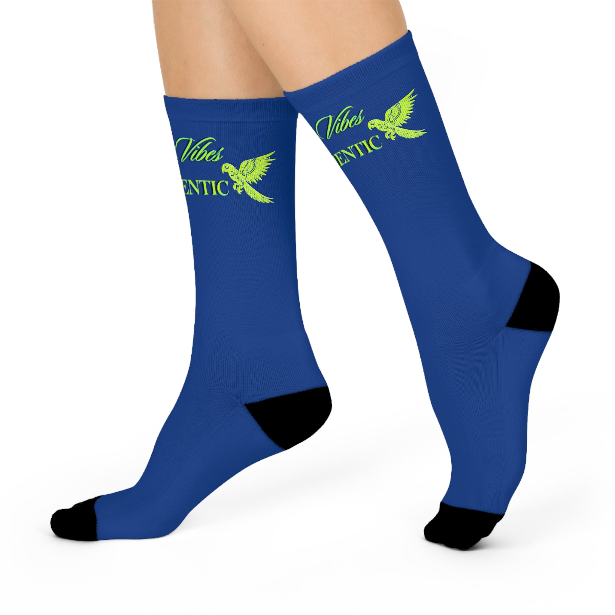 Rich Vibes Authentic Volt Parrot Logo - Cushioned Crew Socks (Blue)