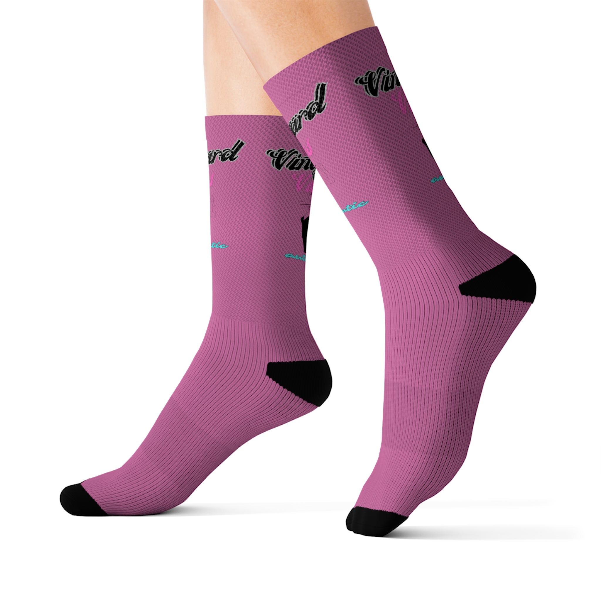 Vineyard Vibes Pink Silhouette Light Pink - Sublimation Socks