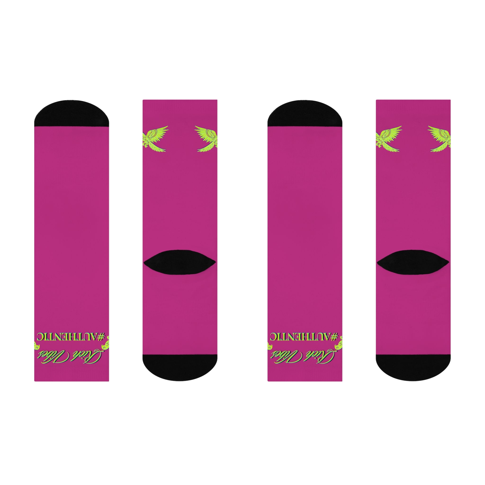 Rich Vibes Authentic Volt Parrot Logo - Cushioned Crew Socks (Pink)