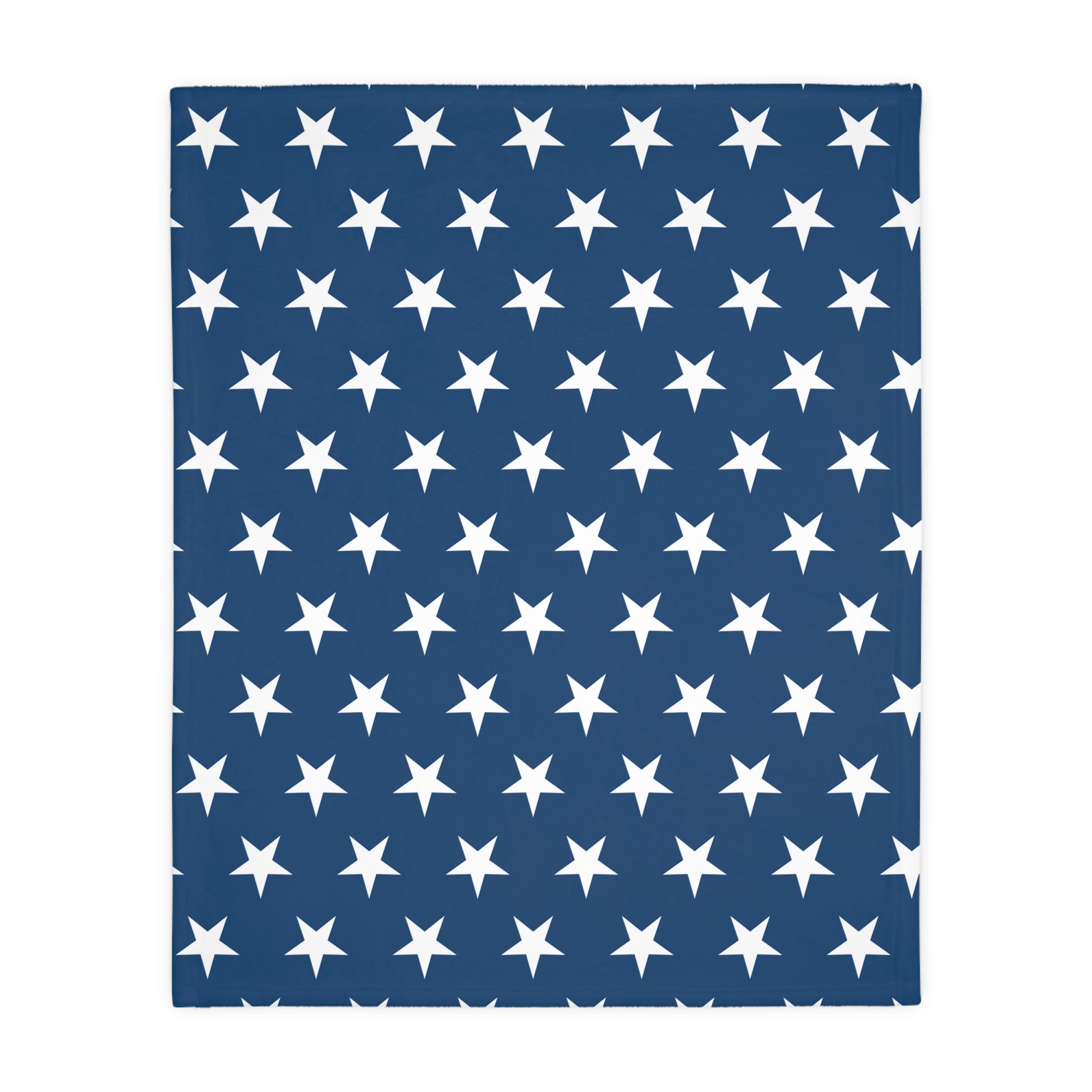 Stars and Stripes Blue Velveteen Minky Blanket - (Two-sided print)