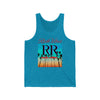 Rich Vibes RR Multi Colored Beach Sunset Drip Aqua - Unisex Jersey Tank