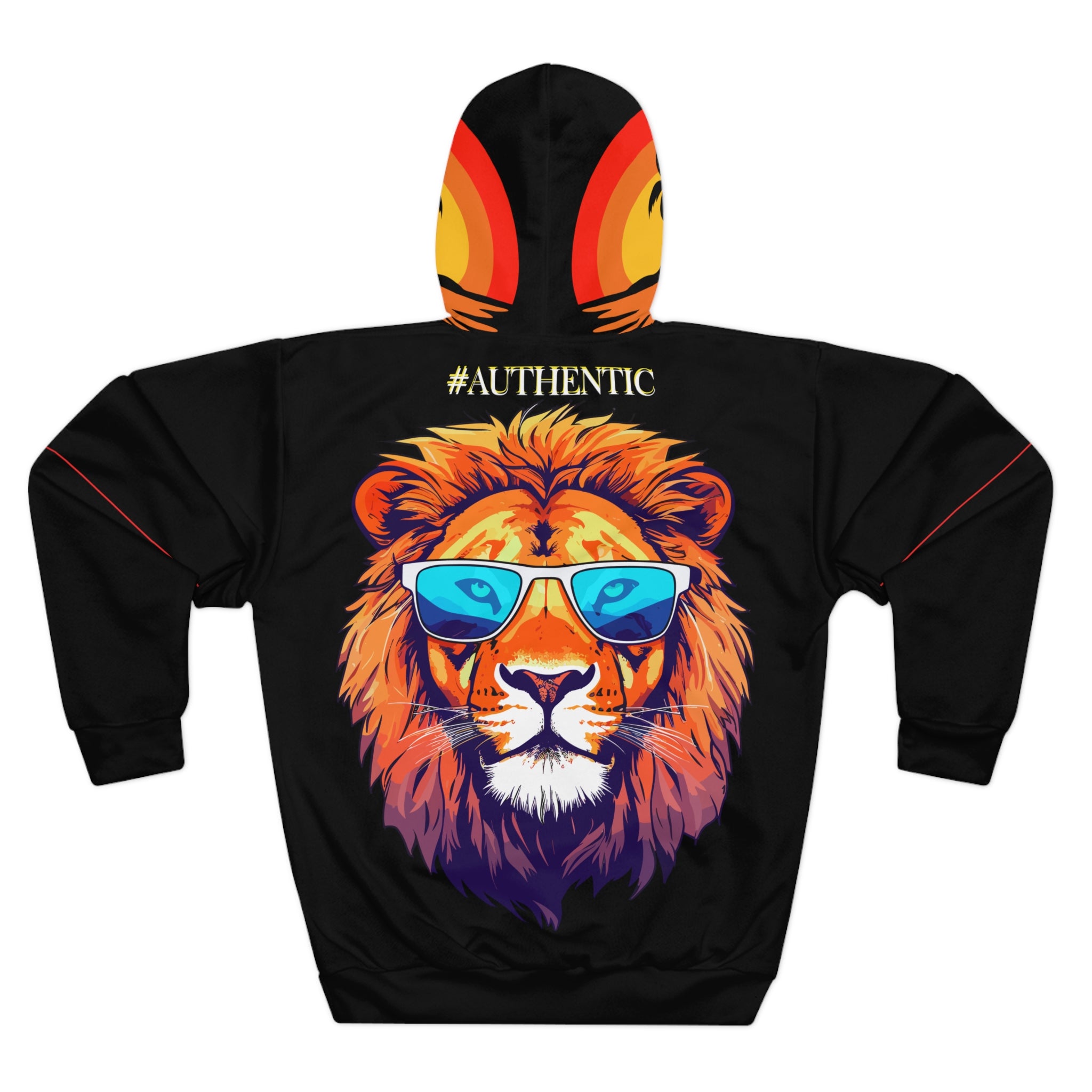 Rich Vibes Pulse of the City Sunset - Unisex Pullover Hoodie (AOP) Black