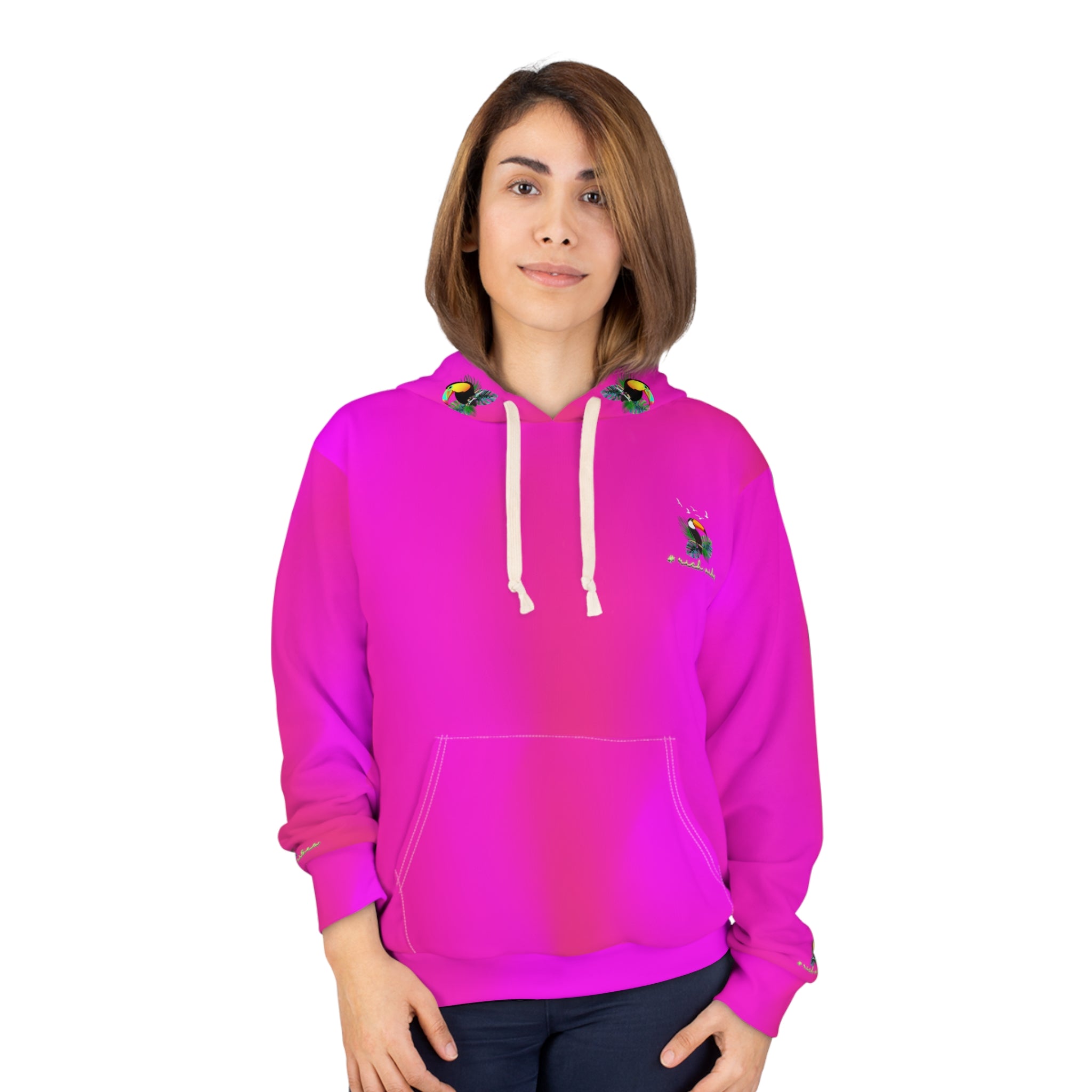 Rich Vibes Tropical Pink Volt RR Tropical Jungle Tiger 1.0 - Unisex Pullover Hoodie (AOP)