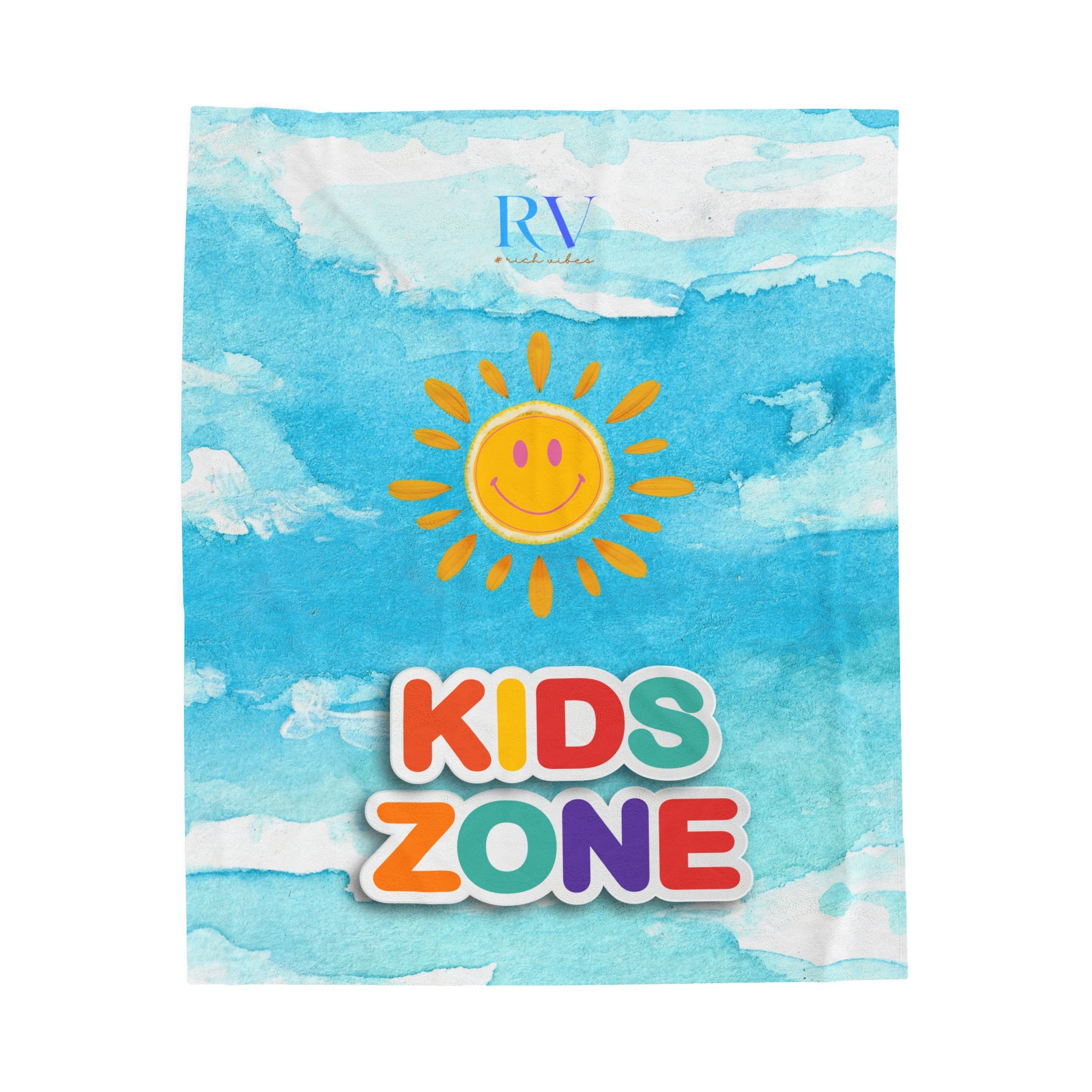 RV Smiley Sunshine Kids Zone - Velveteen Plush Blanket