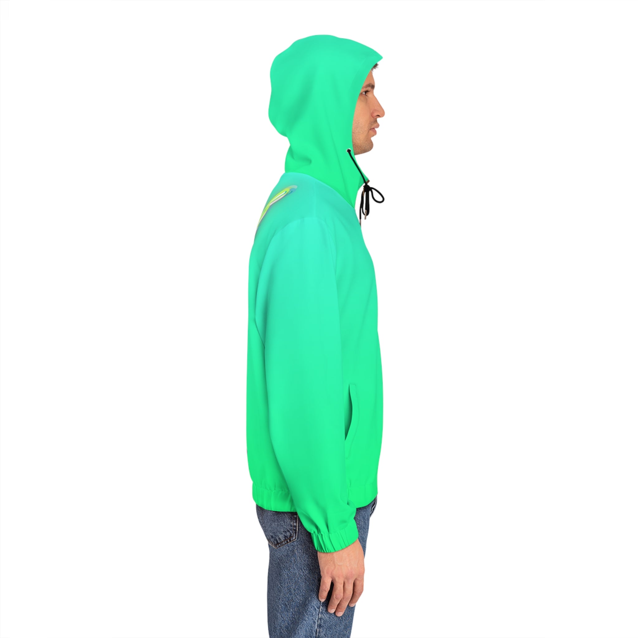 Rich Vibes RR Sea Green Tropical Beach Bird 1.5 - Men's Full-Zip Hoodie (AOP)