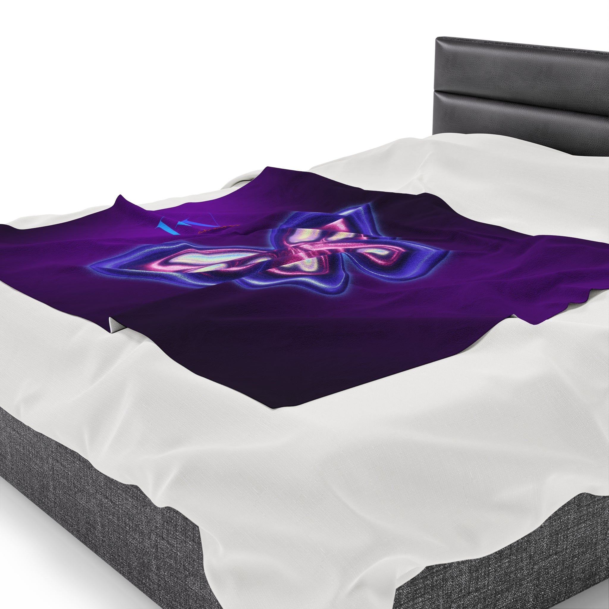 RV Rich Vibes Purple ButterFly  - Velveteen Plush Blanket