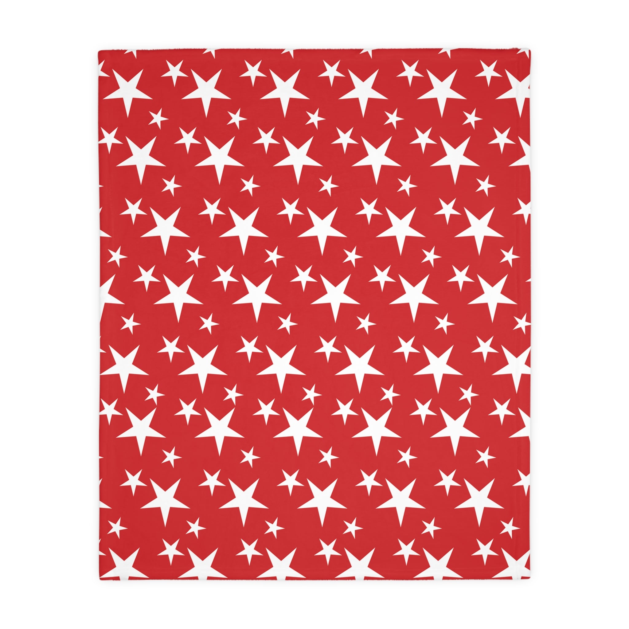 Stars and Stripes Red Velveteen Minky Blanket - (Two-sided print)
