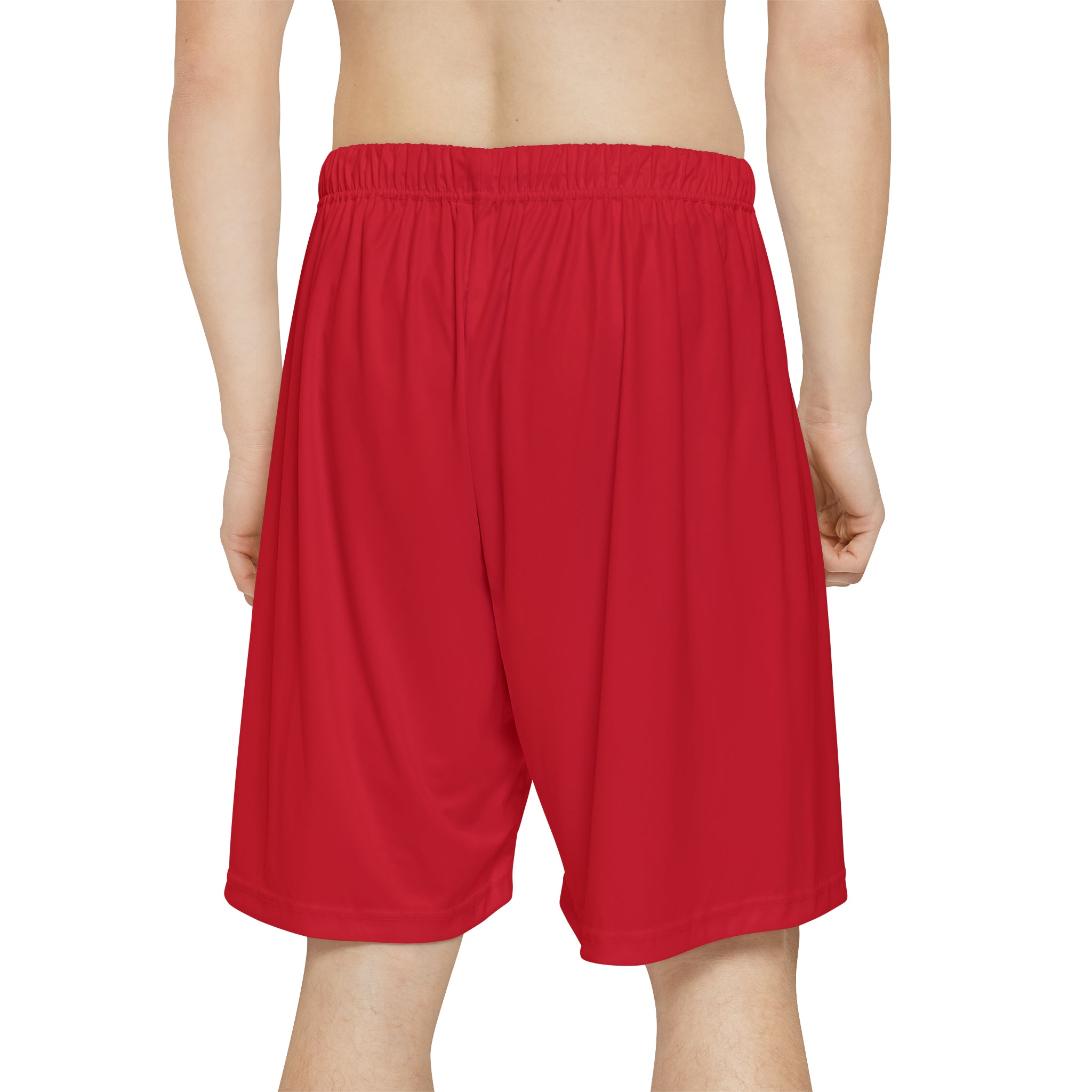 Rich Vibes RV Palm Tree Silhouette Men’s Sports Shorts (AOP) Red