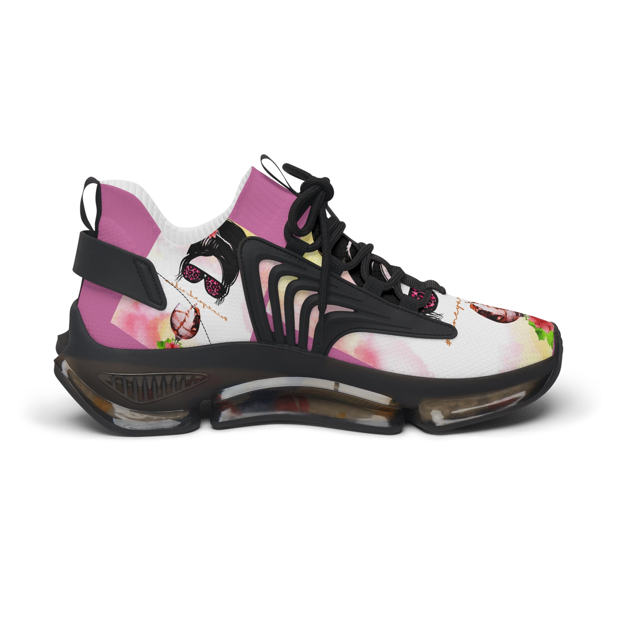 Vineyard Vibes Pink Water Color - Women's Mesh Sneakers