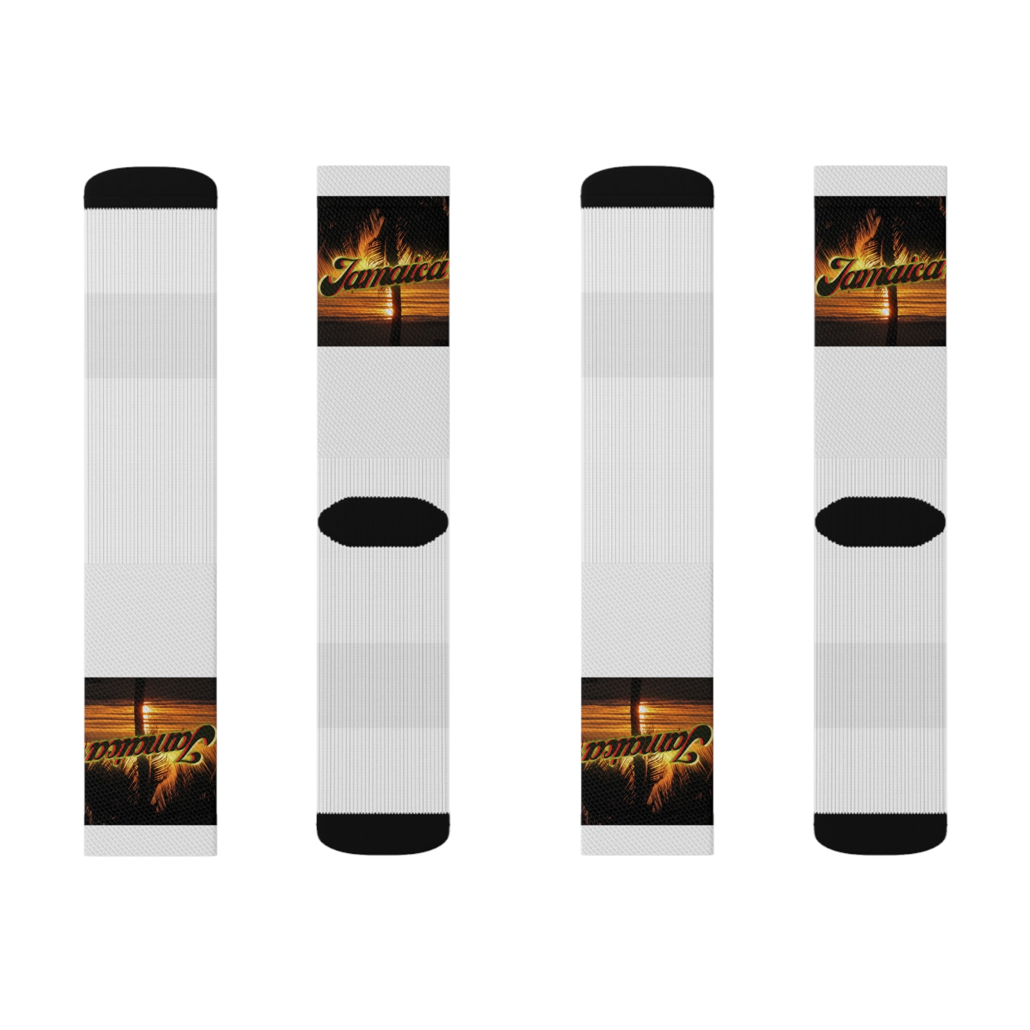 Rich Vibes Jamaica Sunset White - Sublimation Socks