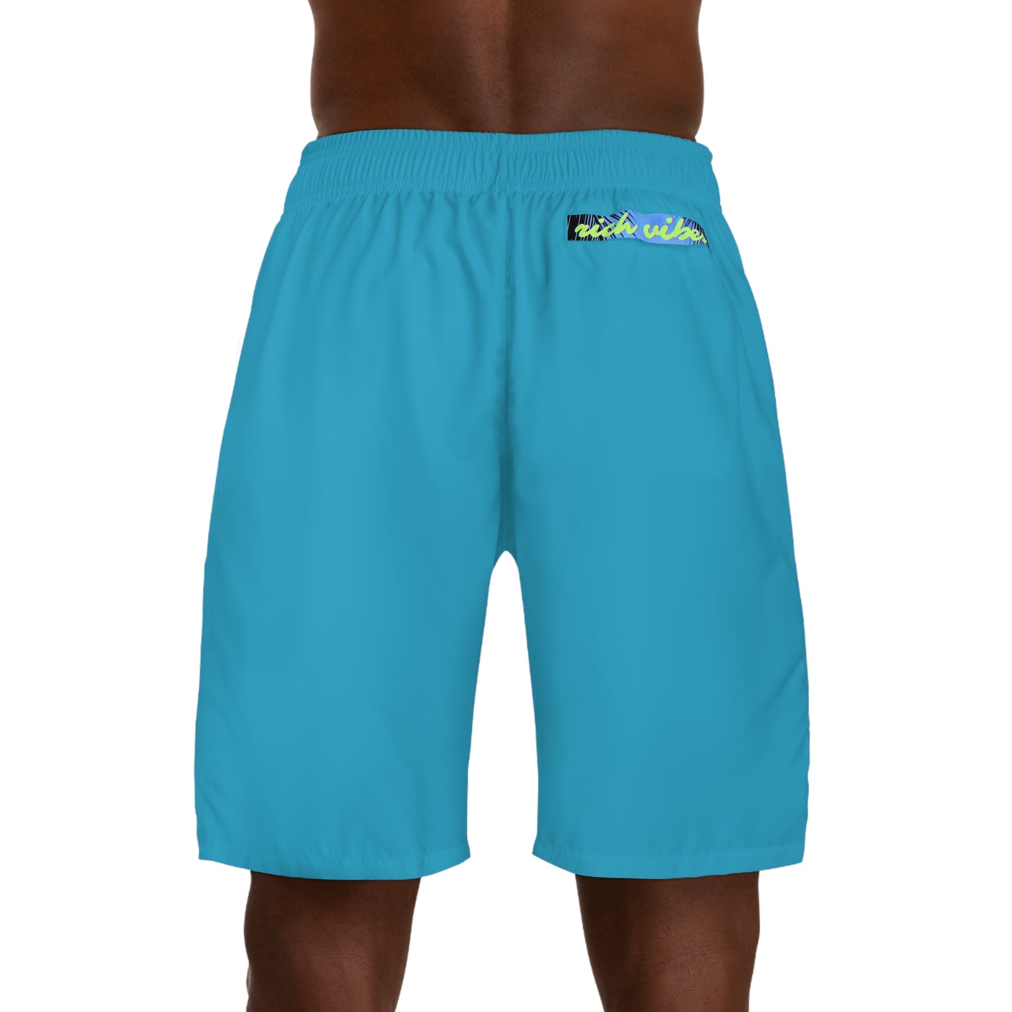 Rich Vibes Volt RR Blue Sky Stripe - Men's Jogger Shorts (AOP)Turquoise